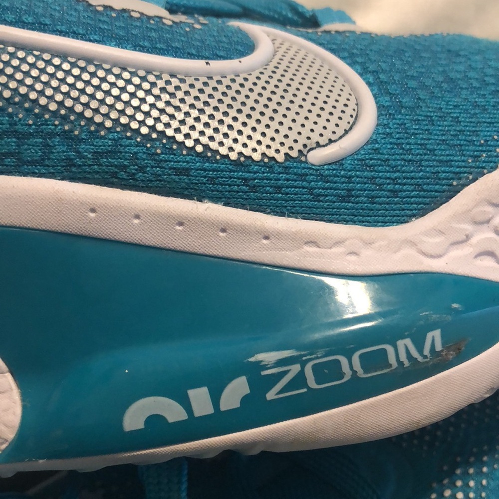 Nike Air Zoom Mens BB Teal and White Basketball Shoes size 11 - Picture 10 of 13